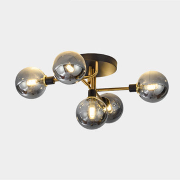 Ronde vorm glas spoelplafondlamp moderne multi -lichten spoelige montage verlichting