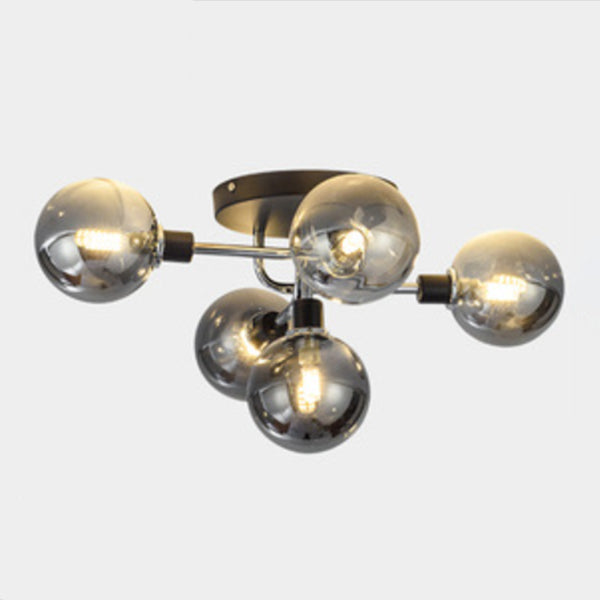 Ronde vorm glas spoelplafondlamp moderne multi -lichten spoelige montage verlichting