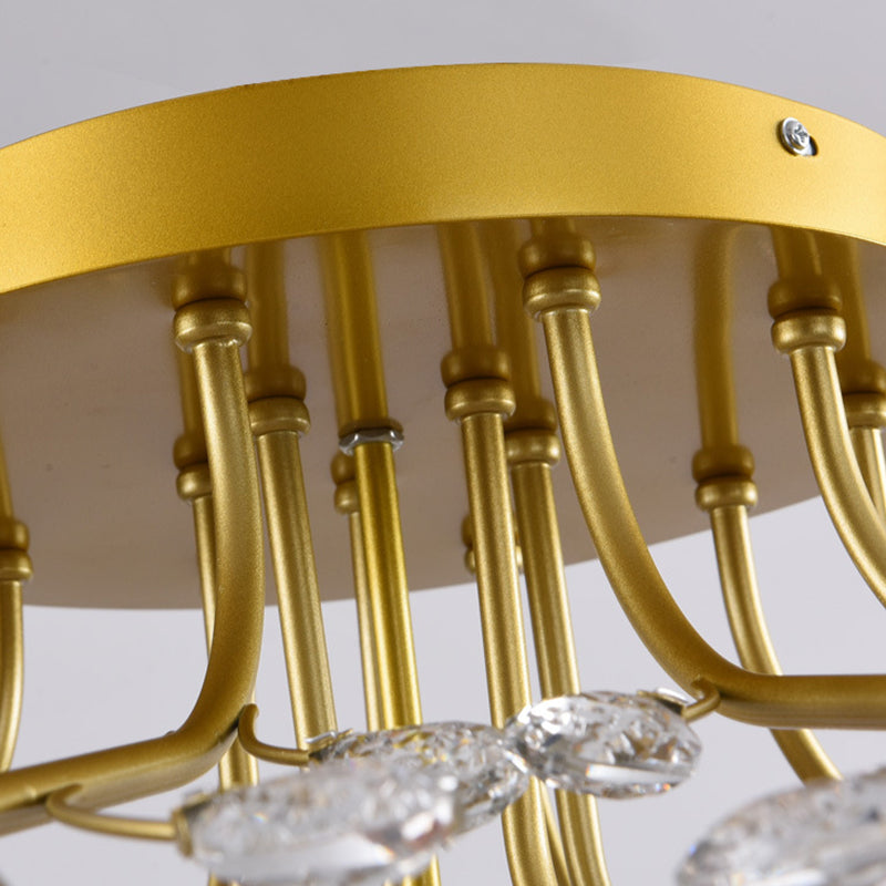 Glass Ball Shape Flush Ceiling Light Modern Multi Lights Flush Mount Lighting in Gold