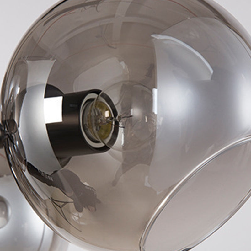 Moderne Metal Island-Leuchten 8-Licht-Restaurant Hanging Lamp mit Globe Glass Shade