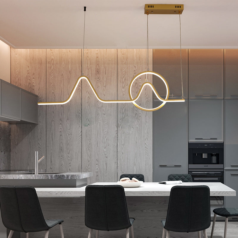 Lámparas de lámparas de geometría de geometría moderna Lámparas colgantes de 2 cabezas con sombra acrílica