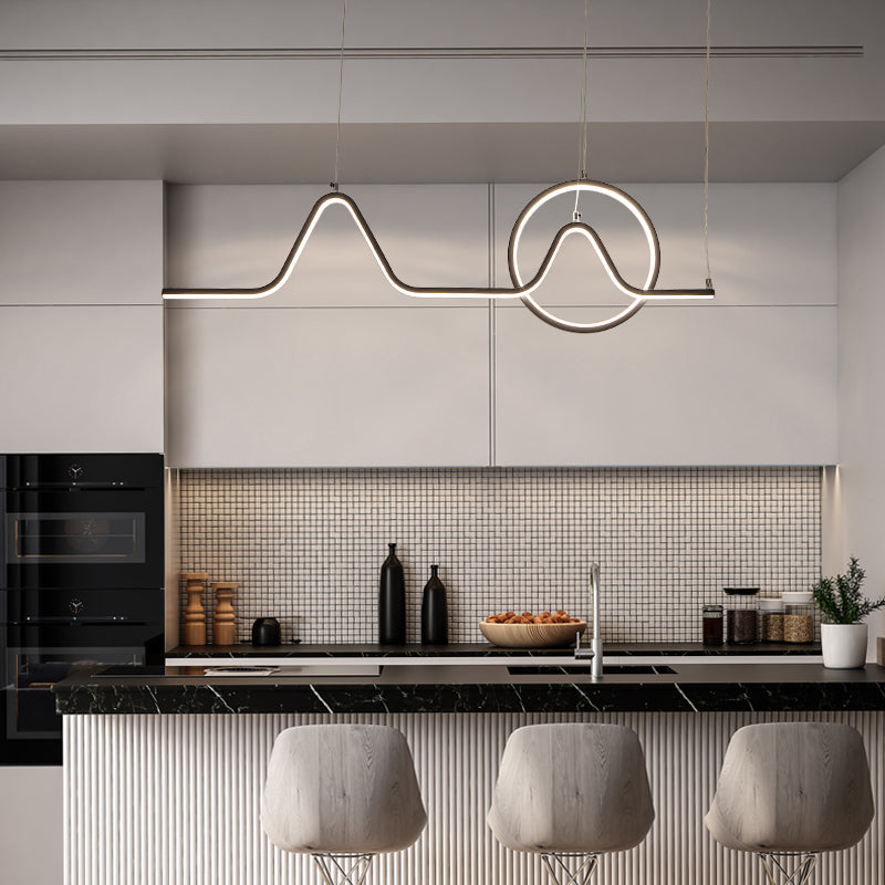 Lámparas de lámparas de geometría de geometría moderna Lámparas colgantes de 2 cabezas con sombra acrílica