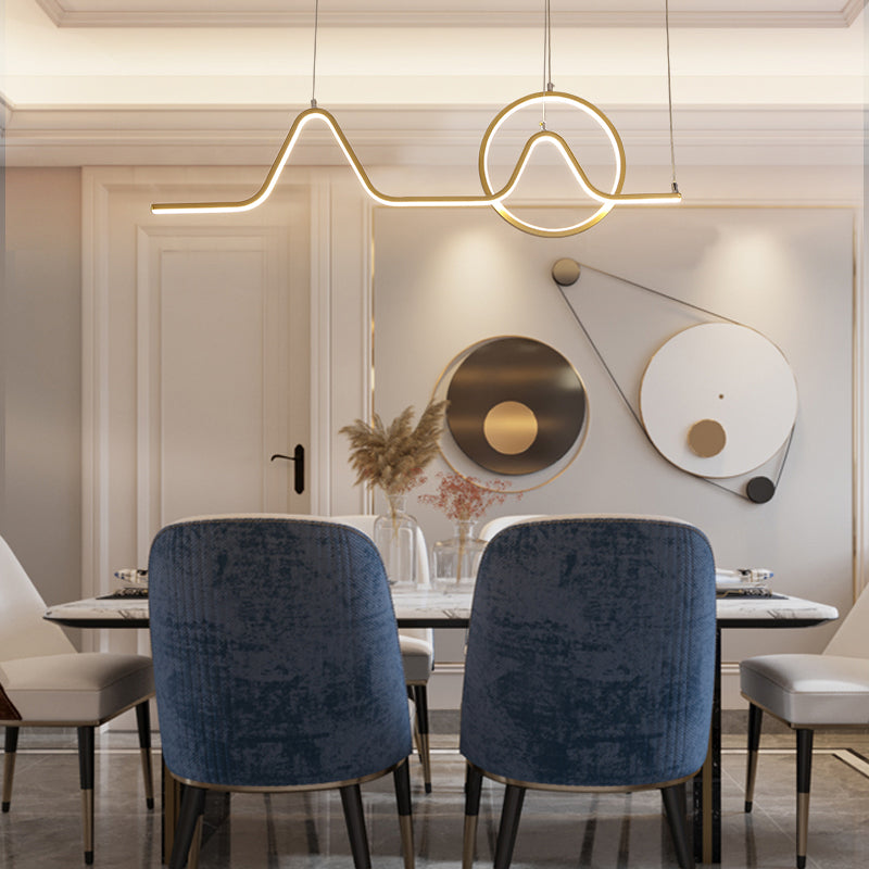 Lámparas de lámparas de geometría de geometría moderna Lámparas colgantes de 2 cabezas con sombra acrílica