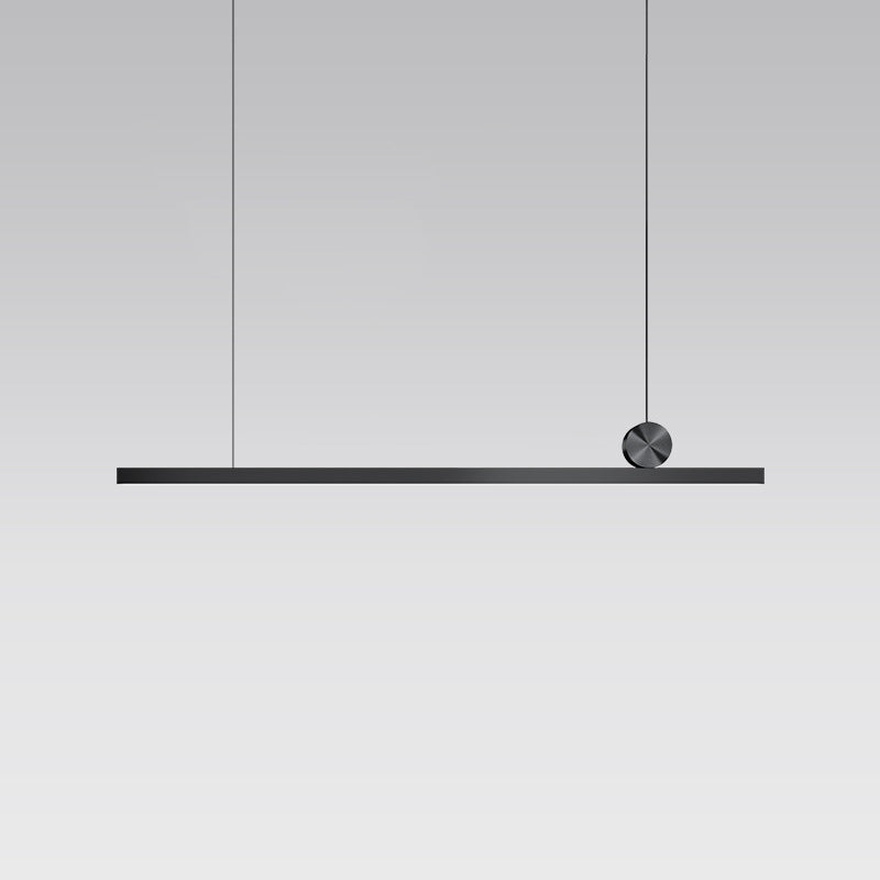 Schwarz gerade Insel hell moderne Aluminium -LED -Inselanhänger für Wohnzimmer