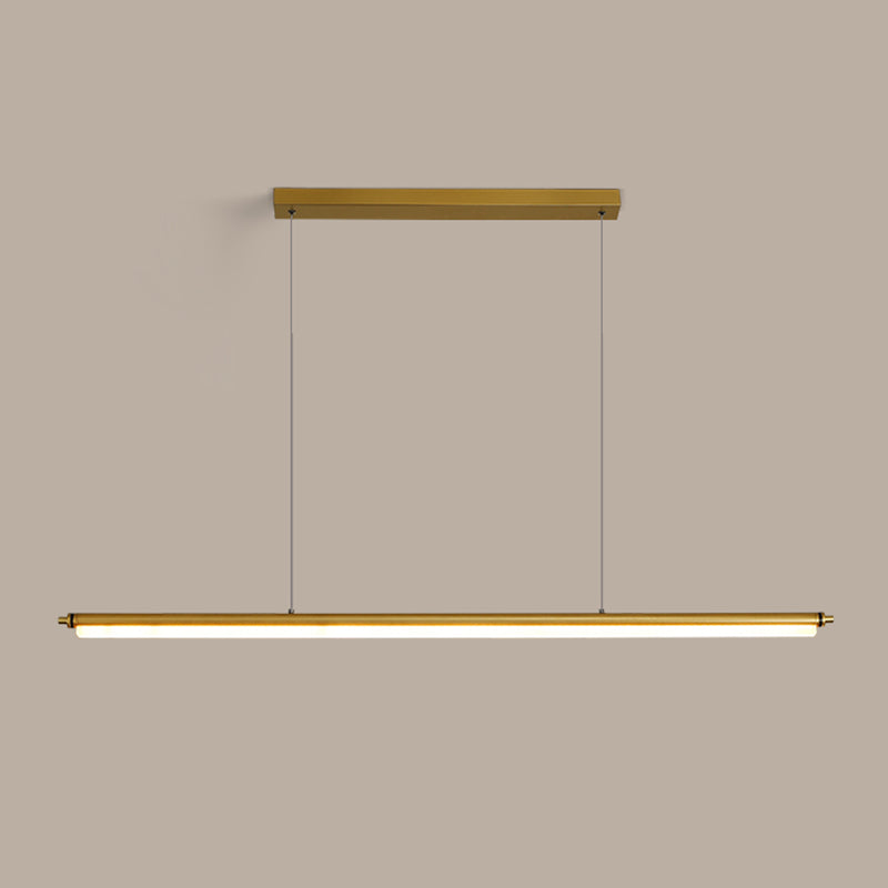 Moderne Aluminium Island Lampe Lineares 1-Licht-LED-Anhänger Licht mit Acrylschatten