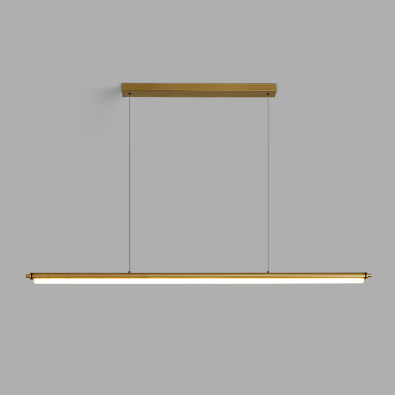 Modern aluminium eilandlamp lineair 1-licht restaurant LED hanglamp met acrylschaduw