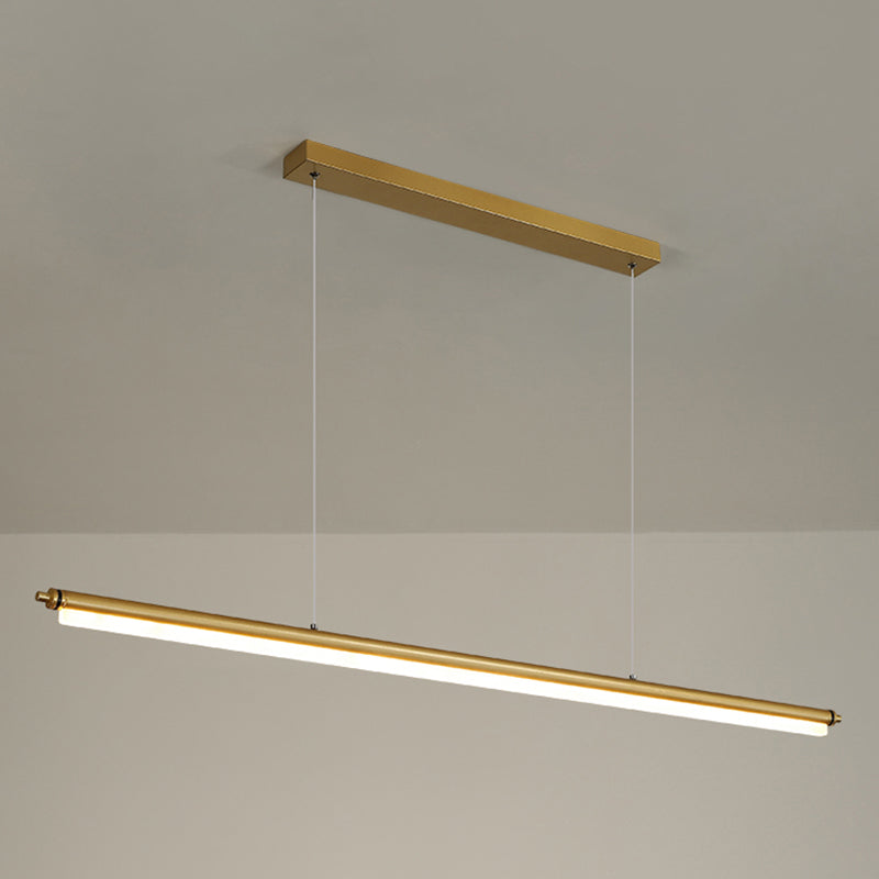 Modern aluminium eilandlamp lineair 1-licht restaurant LED hanglamp met acrylschaduw