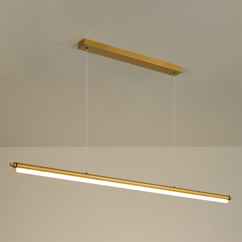 Modern aluminium eilandlamp lineair 1-licht restaurant LED hanglamp met acrylschaduw