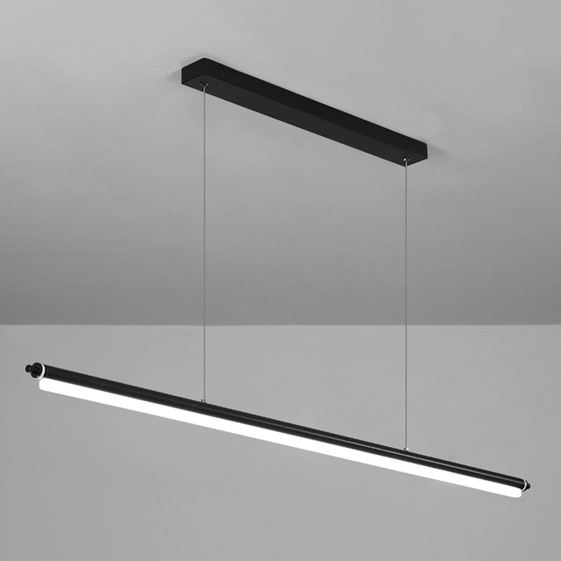 Modern aluminium eilandlamp lineair 1-licht restaurant LED hanglamp met acrylschaduw
