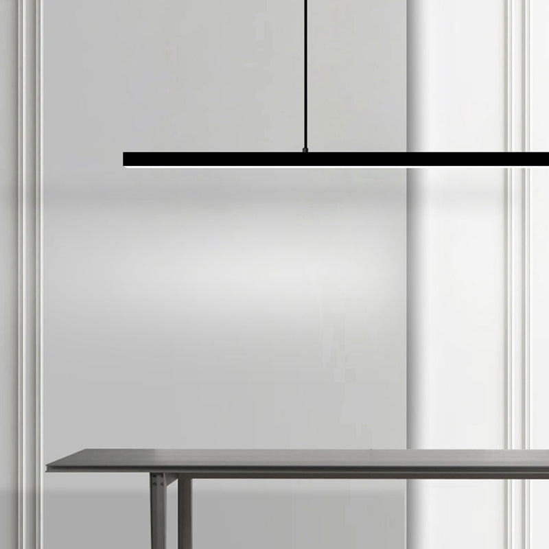 Black Copper Island Lamp Modernes 1-Licht-lineares Restaurant Anhänger Licht mit Acrylschatten