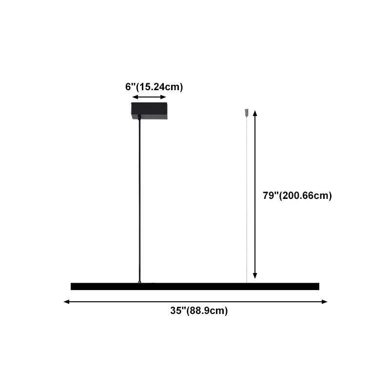 Lampe de cuivre noire Copper Lamp Pendre de restaurant linéaire moderne avec une teinte acrylique