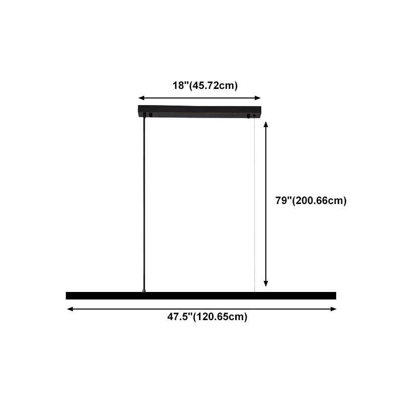 Lampe de cuivre noire Copper Lamp Pendre de restaurant linéaire moderne avec une teinte acrylique