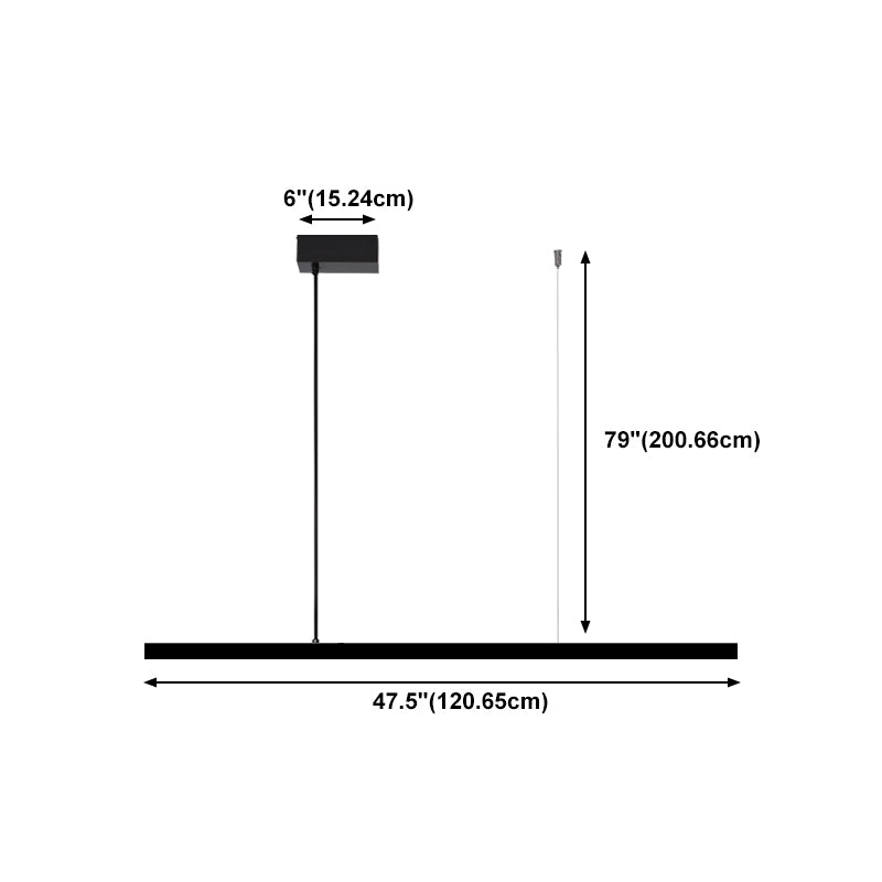 Lampe de cuivre noire Copper Lamp Pendre de restaurant linéaire moderne avec une teinte acrylique