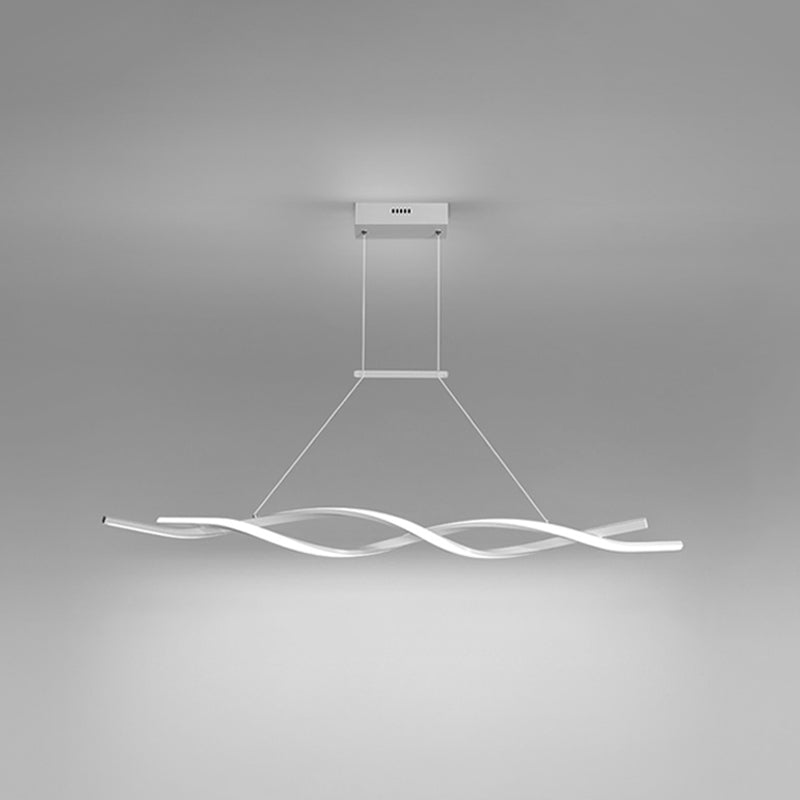 Modern Metal Island Light armatuur Lineair Restaurant Hanglamp met 2-head met acrylschaduw