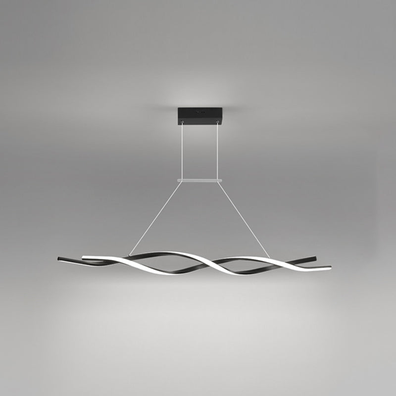 Moderne Metal Island Leuchte lineare 2-Kopf-Restaurant Hanging Lampe mit Acrylschatten