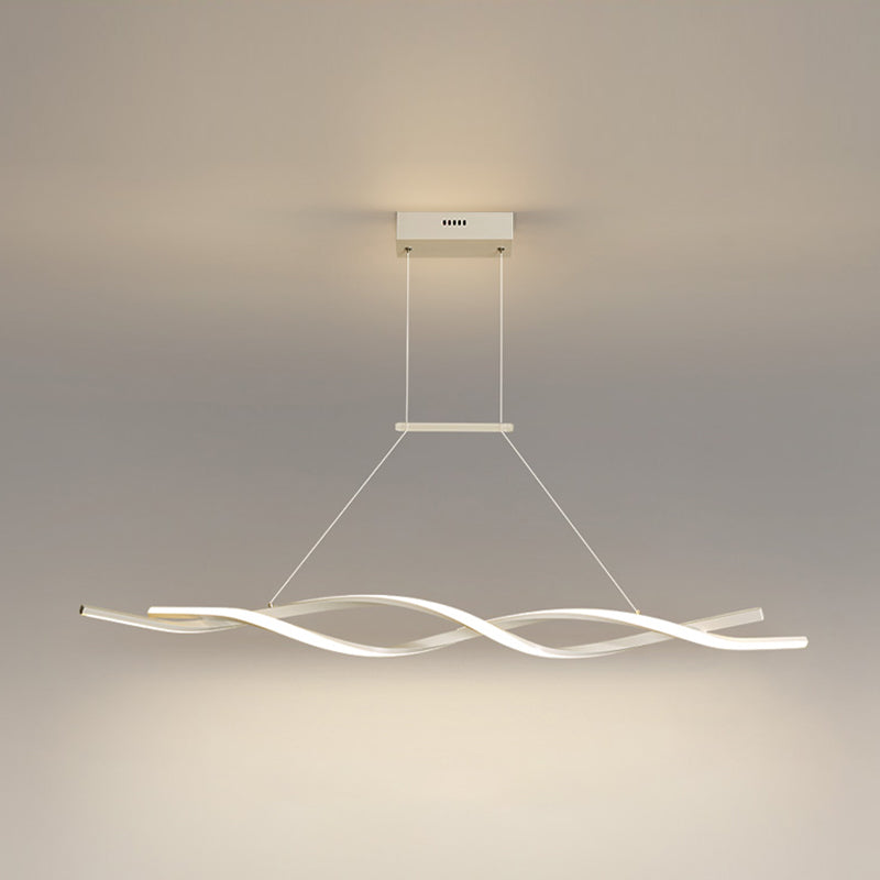 Modern Metal Island Light armatuur Lineair Restaurant Hanglamp met 2-head met acrylschaduw