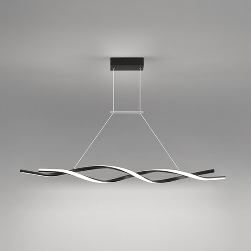 Modern Metal Island Light armatuur Lineair Restaurant Hanglamp met 2-head met acrylschaduw