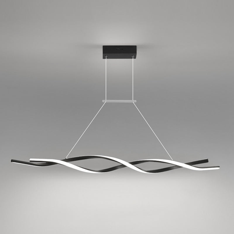 Modern Metal Island Light armatuur Lineair Restaurant Hanglamp met 2-head met acrylschaduw