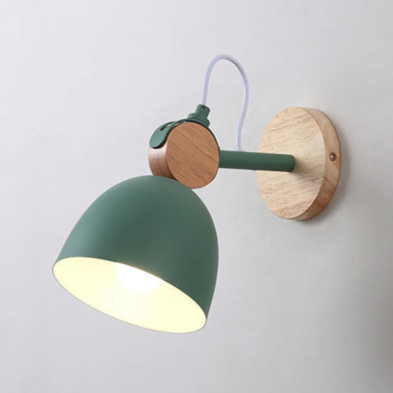 Flared Wall Lighting Fixtures Modern Style Wood 1 Light Wall Lighting