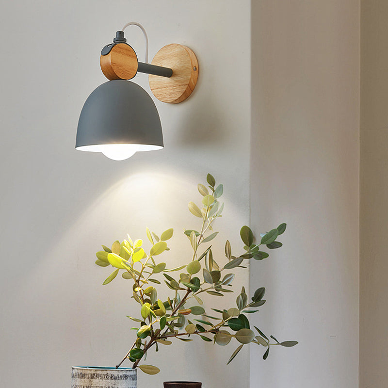 Flared Wall Lighting Fixtures Modern Style Wood 1 Light Wall Lighting