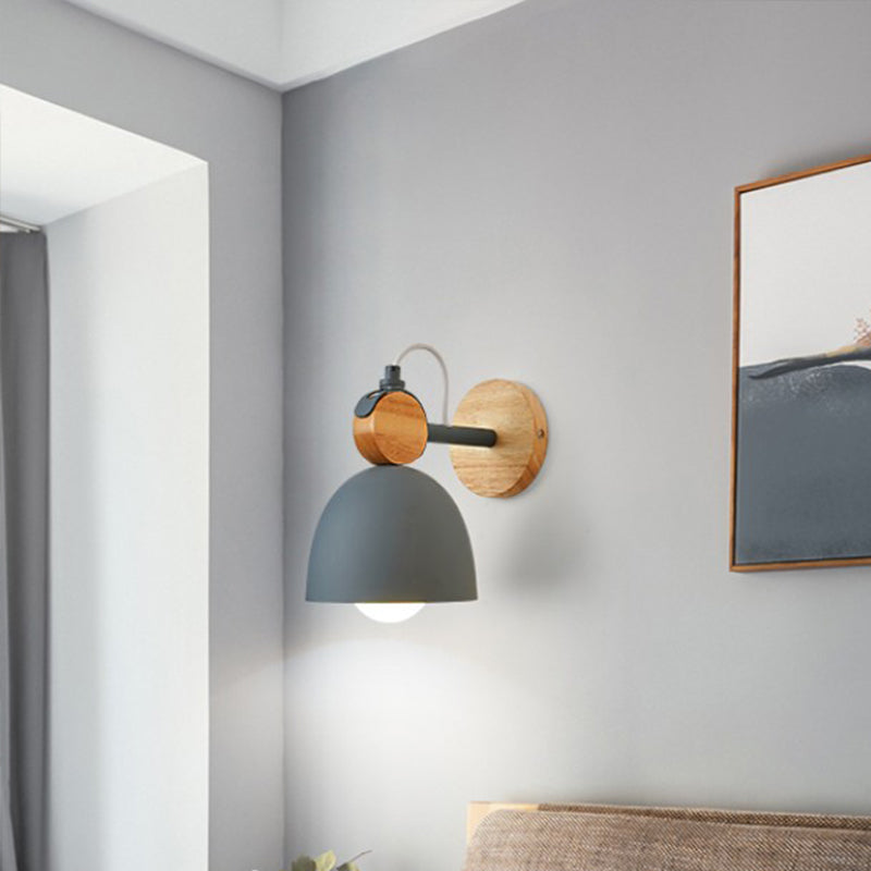 Flared Wall Lighting Fixtures Modern Style Wood 1 Light Wall Lighting