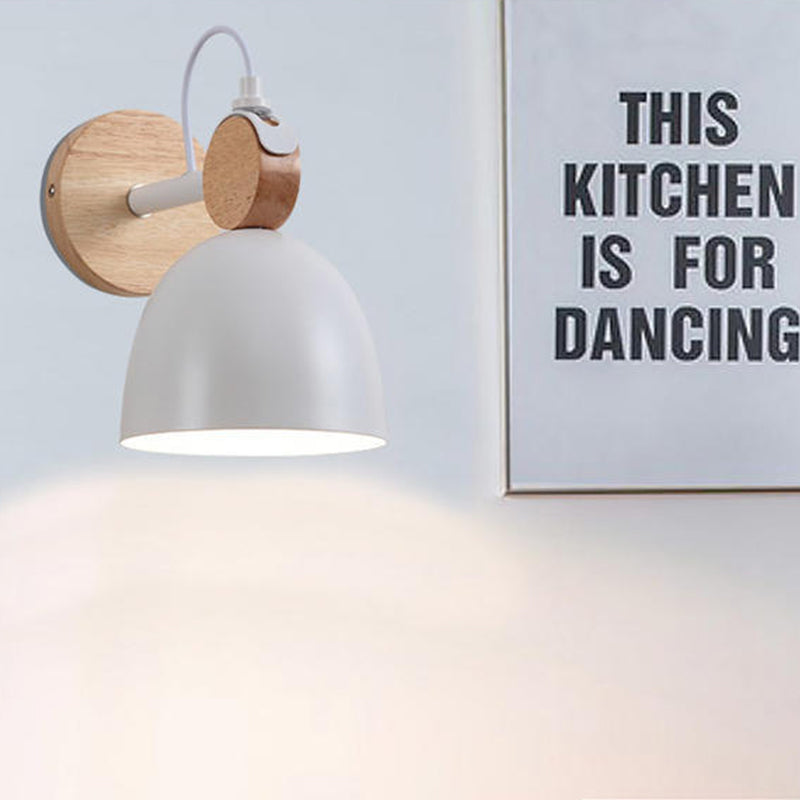 Flared Wall Lighting Fixtures Modern Style Wood 1 Light Wall Lighting
