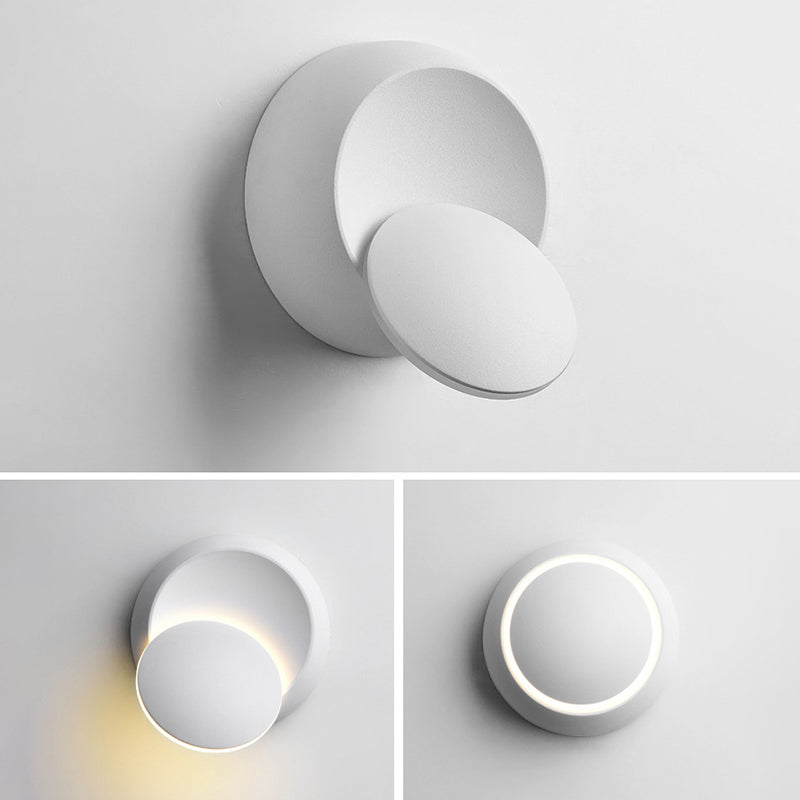 Luz de pared de metal de estilo nórdico Round Rotatable 5.5 "de pared de pared de ancho para dormitorio