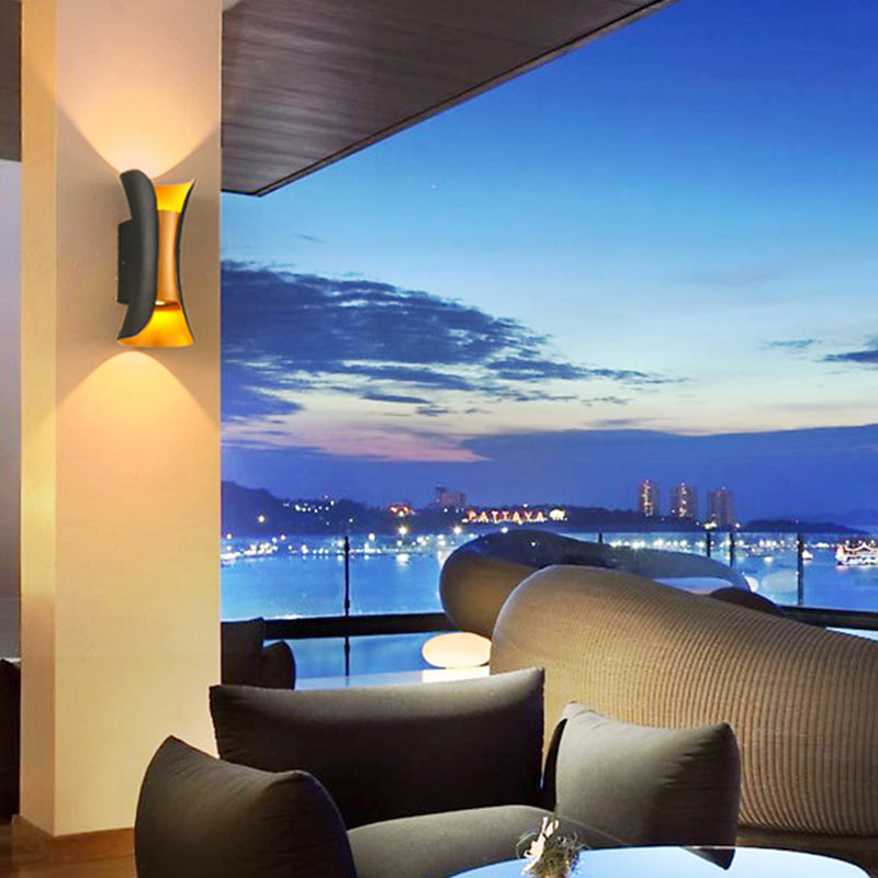 Estilo moderno Luz de pared de aluminio Geométrica 2 luces LEA LED LEA LEA EN NEGRO PARA EL AUTO