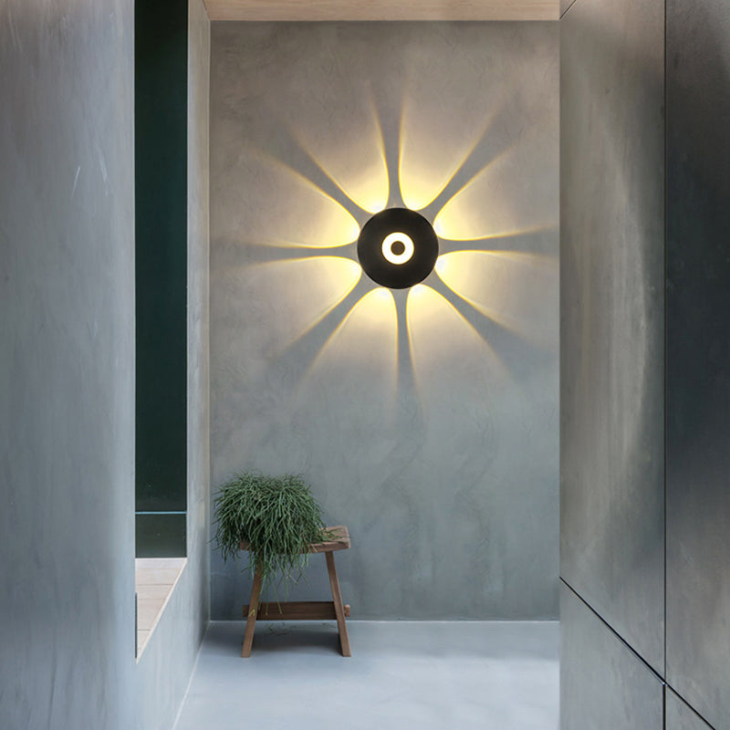 Aravera de pared de LED redonda de pared de aluminio de estilo moderno para al aire libre