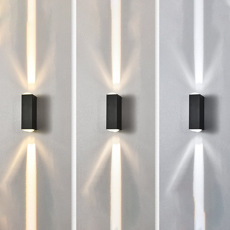 Estilo moderno de aluminio Luz de pared de pared negra LED LED de pared para aire libre
