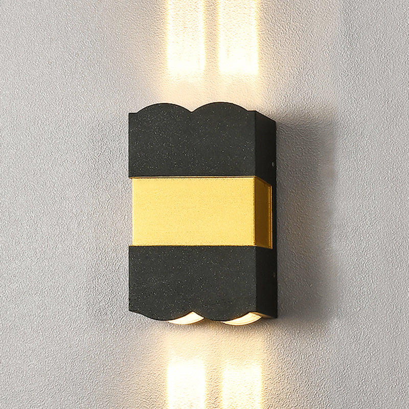 Estilo moderno de aluminio Luz de pared de pared negra LED LED de pared para aire libre