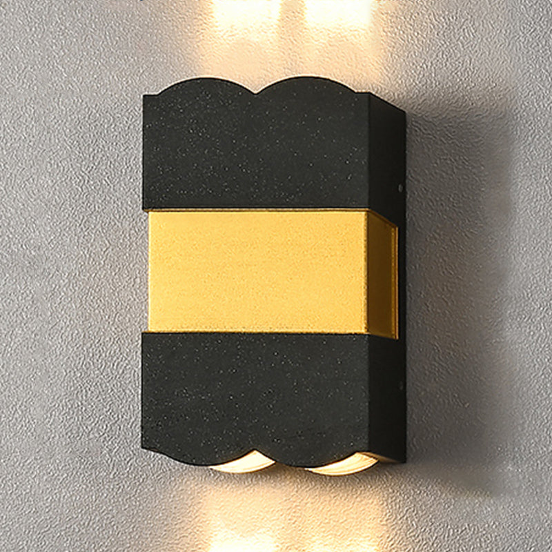 Estilo moderno de aluminio Luz de pared de pared negra LED LED de pared para aire libre