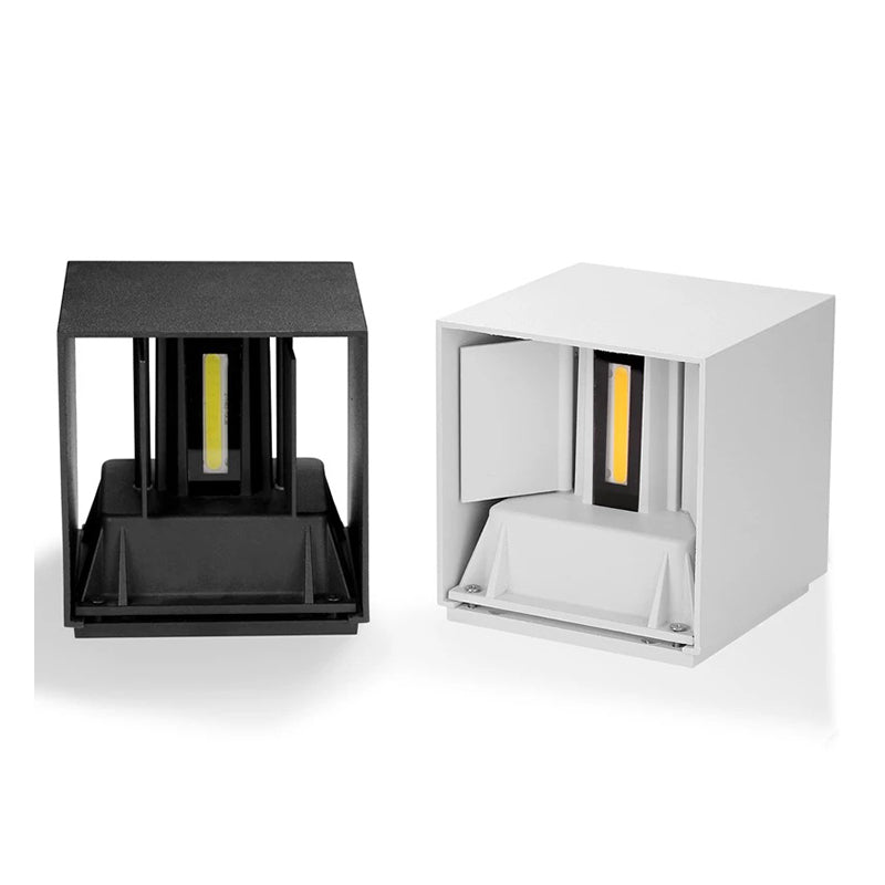 Metal Square Wall Mounted Lamps Modern Style 2 Lights Wall Washer Sconce