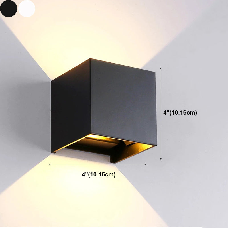 Metal Square Wall Mounted Lamps Modern Style 2 Lights Wall Washer Sconce