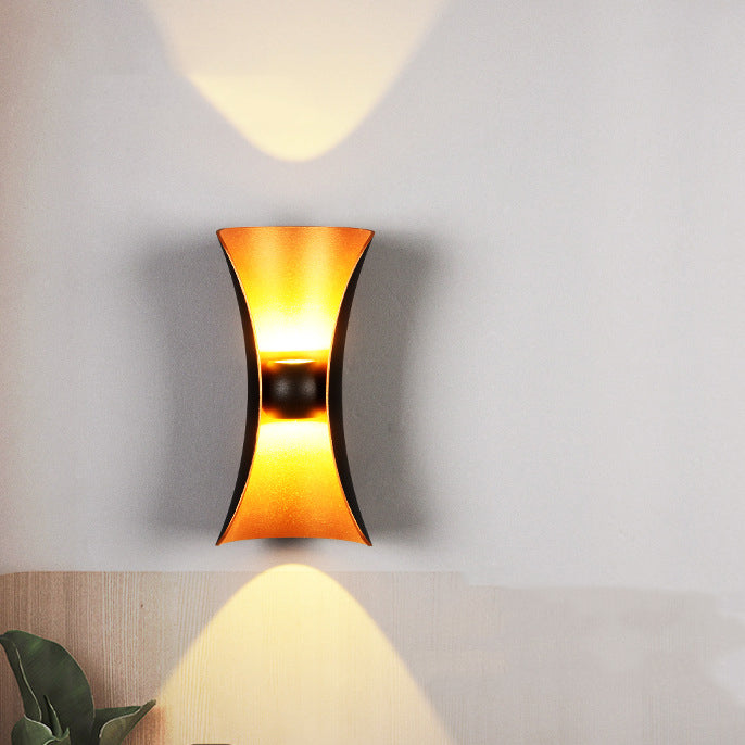 2 Lights Geometric Wall Lighting Fixtures Modern Style Metal Wall Lamps