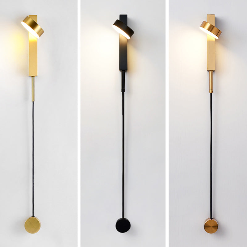 Round Shape Metal Wall Light Modern Style 1 Light Wall Mounted Light