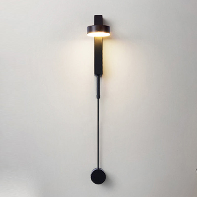 Round Shape Metal Wall Light Modern Style 1 Light Wall Mounted Light