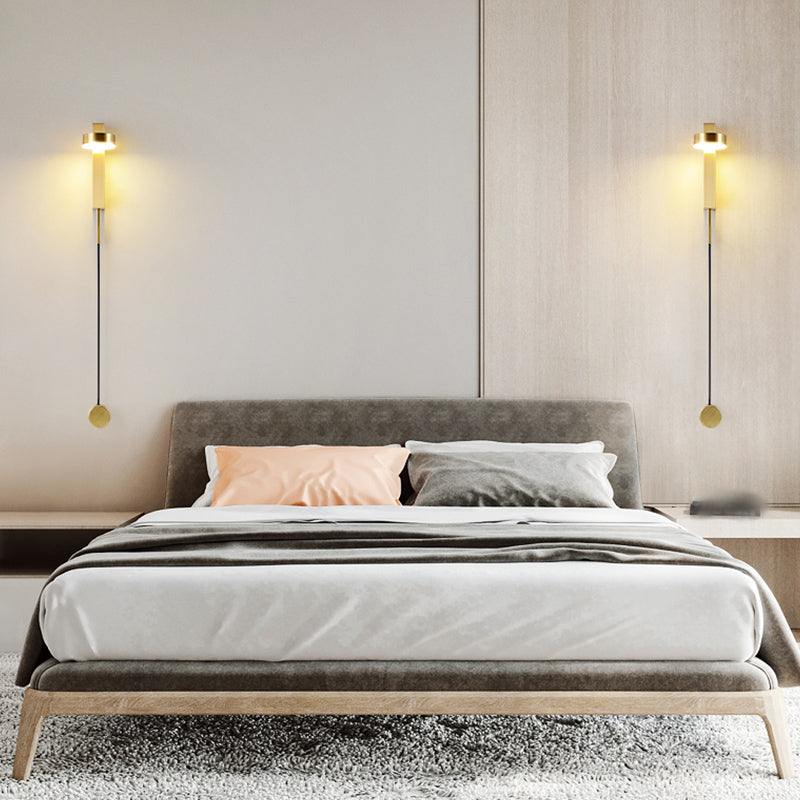 Round Shape Metal Wall Light Modern Style 1 Light Wall Mounted Light