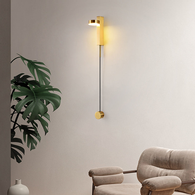 Round Shape Metal Wall Light Modern Style 1 Light Wall Mounted Light