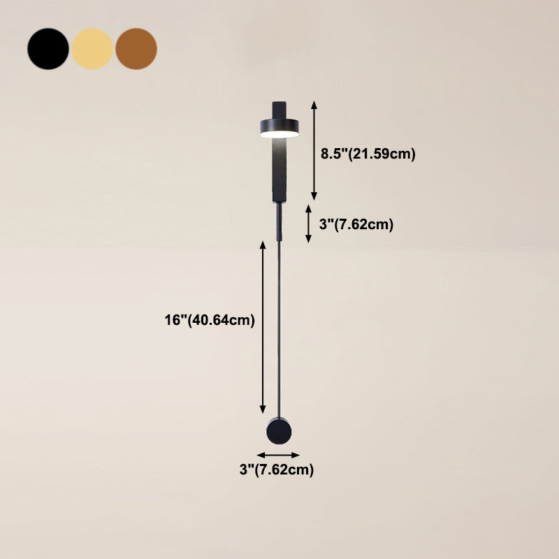 Round Shape Metal Wall Light Modern Style 1 Light Wall Mounted Light