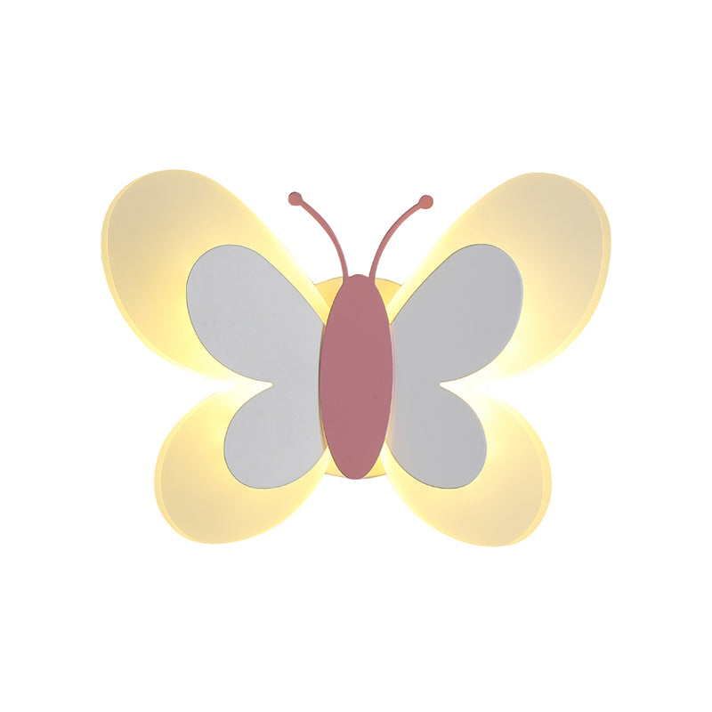 1 Light Butterfly Wall Lighting Fixtures Modern Style Metal Wall Mounted Lights