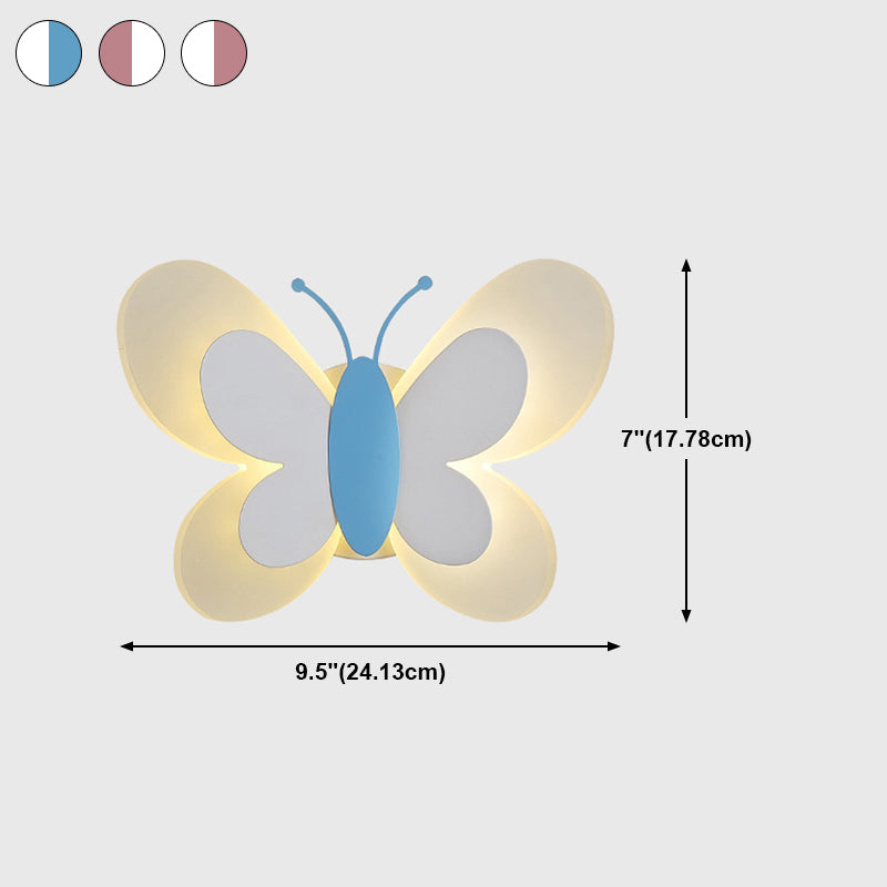 1 Light Butterfly Wall Lighting Fixtures Modern Style Metal Wall Mounted Lights
