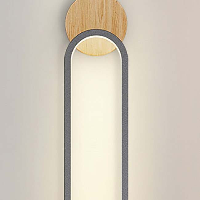 1 leichte ovale Wandbeleuchtungsbehörden moderne Holzwandmontage -Lichter im modernen Stil