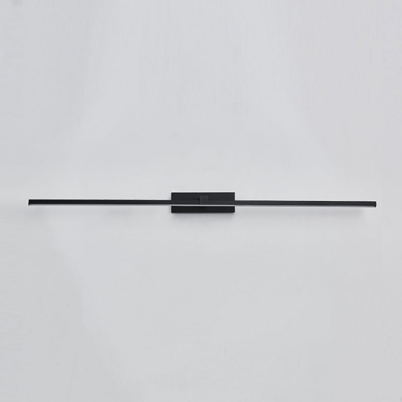 Metal Linear Shape Mirror Wall Light Modern 1-Light Mirror Wall Mount Light in Black