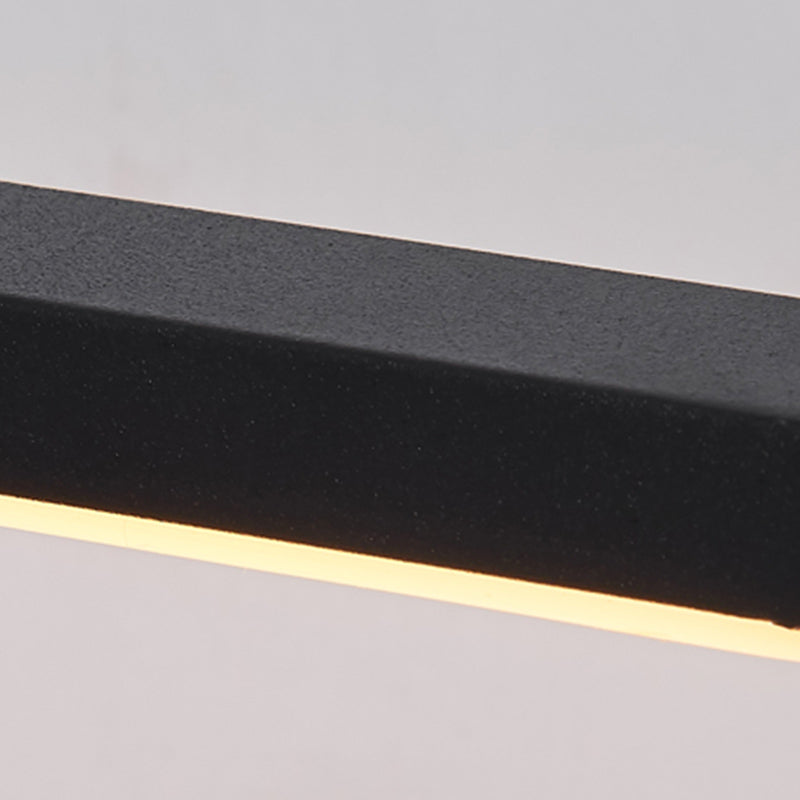 Metal Linear Shape Mirror Wall Light Modern 1-Light Mirror Wall Mount Light in Black