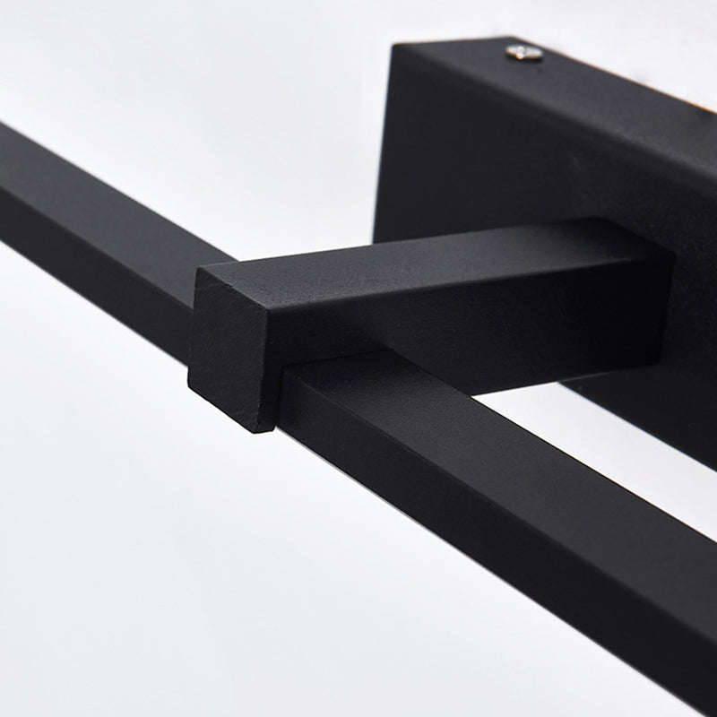 Metal Linear Shape Mirror Wall Light Modern 1-Light Mirror Wall Mount Light in Black