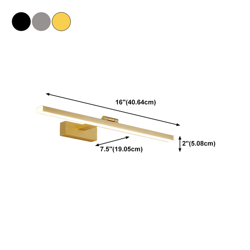 Postmodern Style Linear Vanity Sconce Light Bathroom Aluminum LED Wall Lighting