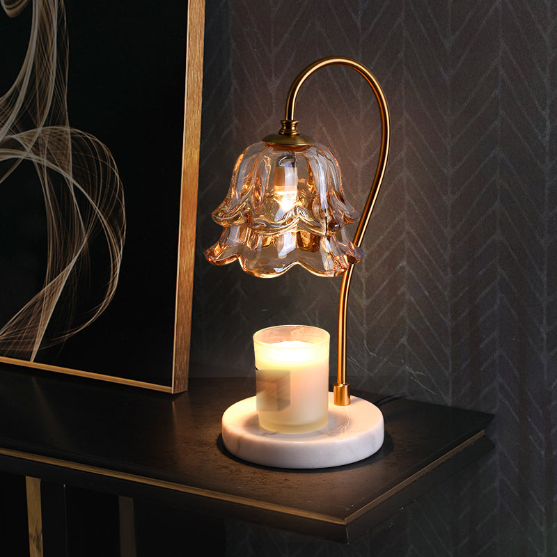 Moderner Stil Blumenform Tisch Beleuchtung Glas 1 Lichttischlampe ohne Dekorationen
