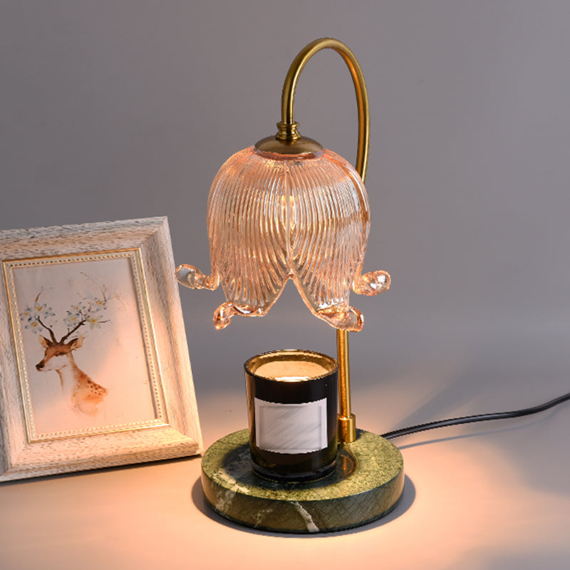 Moderner Stil Blumenform Tisch Beleuchtung Glas 1 Lichttischlampe ohne Dekorationen