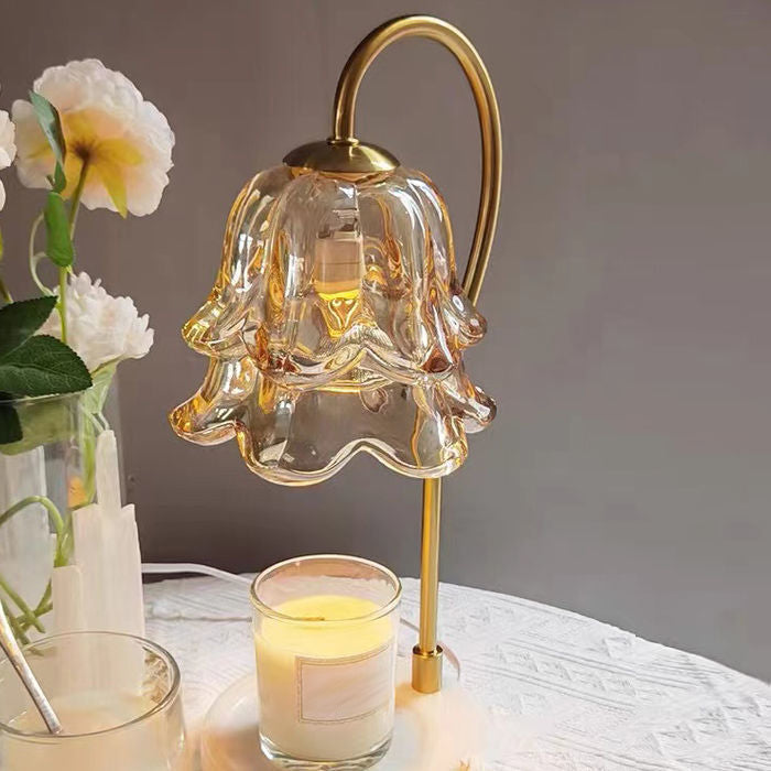 Moderner Stil Blumenform Tisch Beleuchtung Glas 1 Lichttischlampe ohne Dekorationen